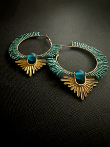 Beaded Hoop Earrings 3625