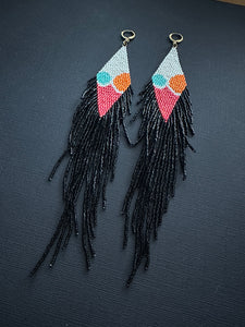 Beaded Fringe Earrings 3705