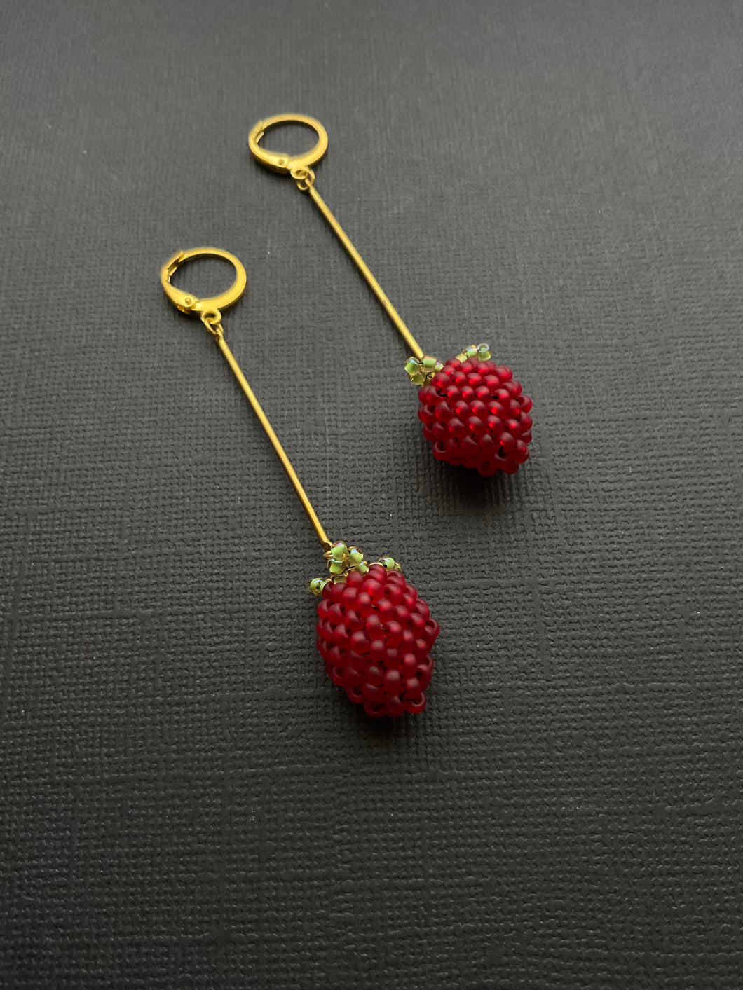 Small Raspberry Drop Earrings 2974