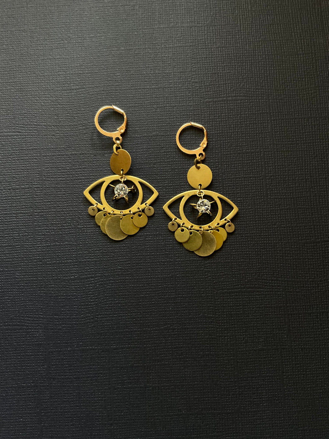 Brass + Bling Earrings 2976