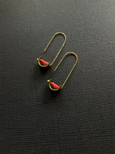 Load image into Gallery viewer, Brass + Bead Drop Earrings 3552
