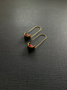 Brass + Bead Drop Earrings 3552