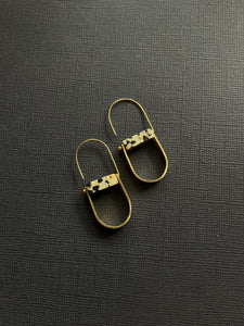 Brass + Bead Drop Earrings 3554