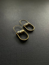 Load image into Gallery viewer, Brass + Bead Drop Earrings 3554
