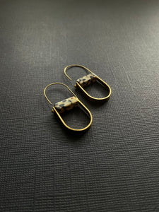 Brass + Bead Drop Earrings 3554