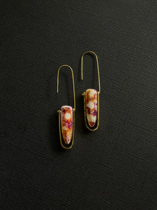 Brass + Bead Drop Earrings 3556