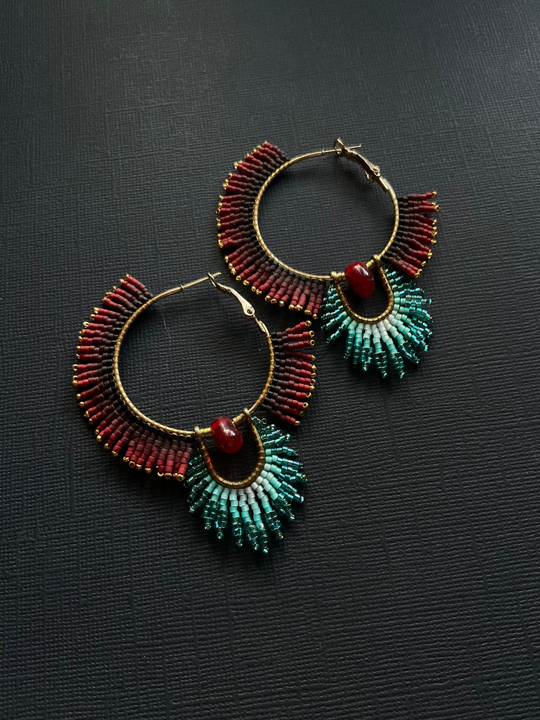 Beaded Hoop Earrings 3669