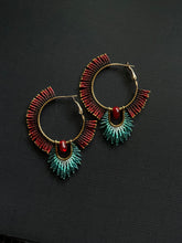 Load image into Gallery viewer, Beaded Hoop Earrings 3669
