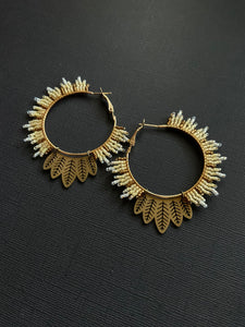 Beaded Hoop Earrings 3674