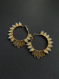 Beaded Hoop Earrings 3674