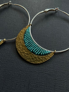 Beaded Hoop Earrings 3675